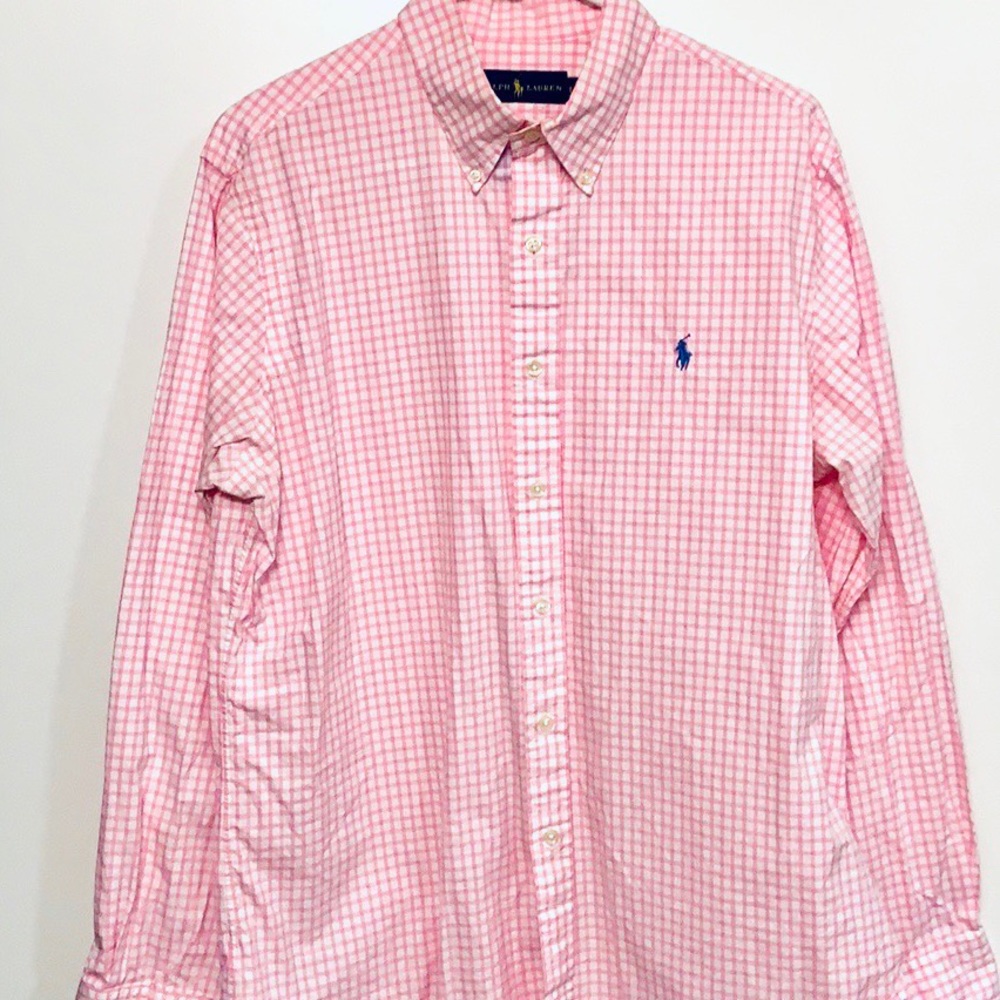 Ralph Lauren Button-Down Shirt - Pink/White (L)